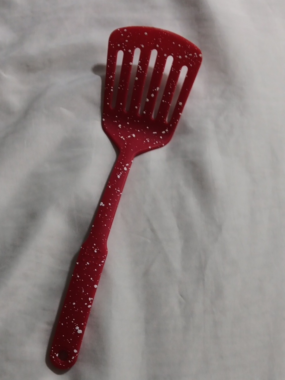 Red Speckled Plastic Slotted Turner - Home Accents